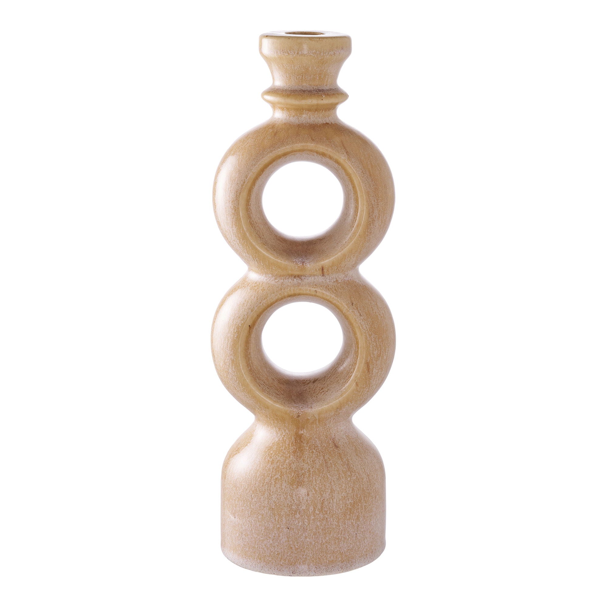 Kerzenhalter aus Keramik, braun, 30,5 cm